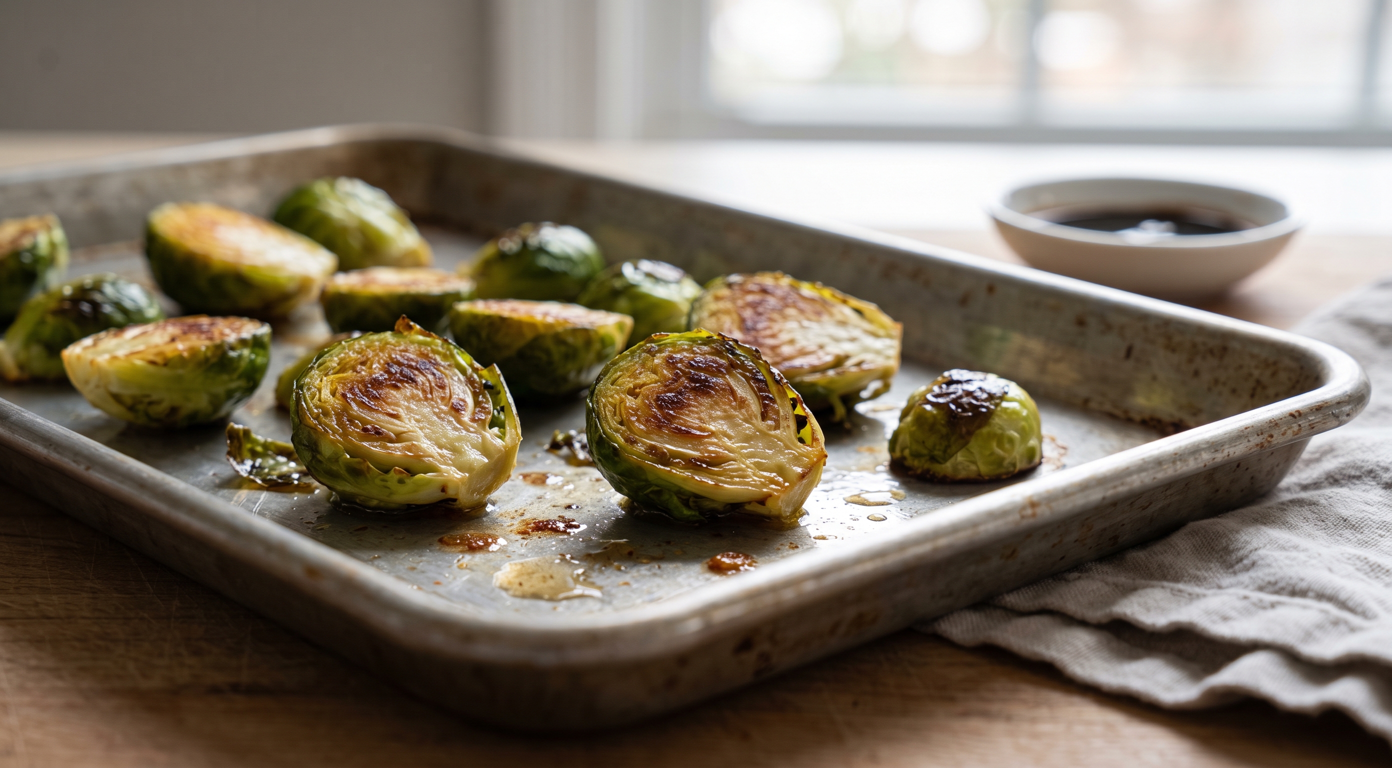 Bacon Olive Oil Roasted Brussels Sprouts (sample photo)